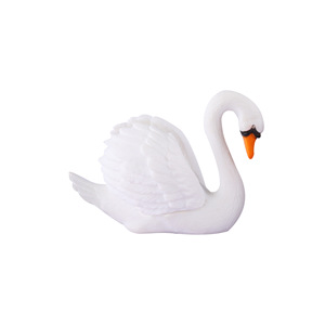 Cygnes miniatures blancs et noirs, figurines en plastique, accessoires et ornements pour jardins féeriques, aménagements en mousse, décorations de gâteaux et de maison - Product Image 6