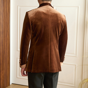 <span class=keywords><strong>Veste</strong></span> de <span class=keywords><strong>Costume</strong></span> <span class=keywords><strong>Homme</strong></span> en <span class=keywords><strong>Velours</strong></span> Slim pour Banquet, Col Châle, Un Bouton, Double Fente, Haute Qualité, Collection Automne-Hiver - Product Image 2
