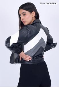 Ensemble de blouson aviateur en cuir véritable pour femmes, automne-hiver 2025, logo personnalisé, col montant, chauffant, uni, teinture unie - Product Image 3