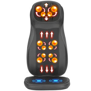<b>Massage</b> Cushion Full Body <b>Massage</b> Pad With Heat And <b>Vibration</b> For Neck Waist <b>Back</b> USB Rechargeable Black Gray - Product Image 1
