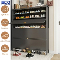 Armoire à chaussures autoportante en acier, plusieurs compartiments, design étanche pour le rangement de chaussures à domicile