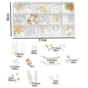 Kit d'accessoires de bijouterie DIY, 15 compartiments, composants plaqués cuivre pour la fabrication de bracelets et de colliers, outils inclus - Product Image 2