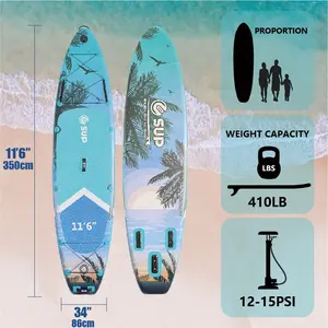 E-SUP Schlussverkauf Wassertropfen Stich-Material Paddleboard aufblasbares Wassersport-Yoga Sup Board aufblasbares Surfboard