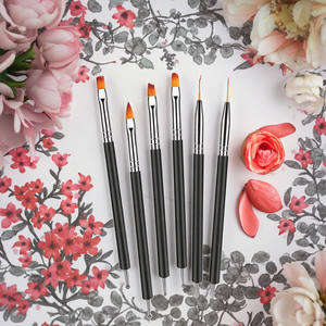 Đặt 6 móng Tay Acrylic phẳng hai mục đích bền nylon làm móng tay bút hai đầu trị liệu ánh sáng kéo sơn chấm khoan phổ biến - Product Image 2