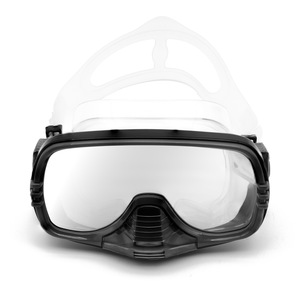 Diving Mask One Window Tempered Glass Silicone Freediving Equipment Transparent Black - Product Image 3