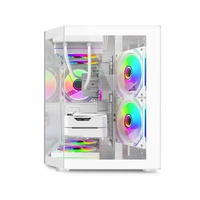 AntarcChill Wholesale Gaming Pc Mid Tower Computer Case M-ATX / Mini-ITX PC Cabinet Customized Tempered Glass White PC Case