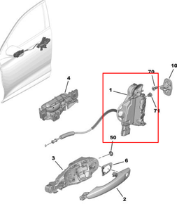 Pièces détachées automobiles DS7 Bloc de serrure de porte avant droit pour Peugeot Citroën <span class=keywords><strong>CAPSA</strong></span> DS7 OE 9820531180 - Product Image 2