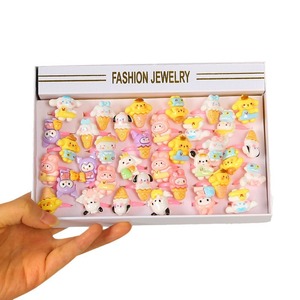 Sanrio Cartoon Ring Set For Girls Plastic Jewelry Gift <b>Box</b> <b>Mixed</b> Colors And Styles - Product Image 3