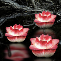 Al Aire Libre impermeable paisaje luces LED Buda flor de loto artificial motivo luces para vacaciones iluminación Parque