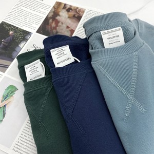 Morandi 380g Terry Triangle Neck Anti-Wrinkle Cotton <strong>Vests</strong> <strong>for</strong> <strong>Men</strong> Women Haze Blue Drop Shoulder Overside <strong>Long</strong> <strong>Sleeve</strong> Winter - Product Image 2