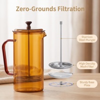 Cafetière ergonomique SEECIN de qualité alimentaire en verre borosilicate résistant à la chaleur, non toxique, avec poignée