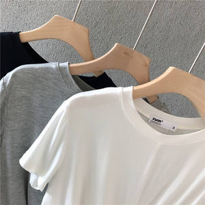 <span class=keywords><strong>Z</strong></span>-1032 Vente en gros Nouvelle collection été 2026 T-shirt court noué ample de sport et de loisirs fin uni - Product Image 2