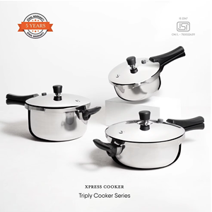 Olla a presión de acero inoxidable de gran capacidad duradera de 12L, serie Express, mango de baquelita Compatible con inducción de Gas - Product Image 3