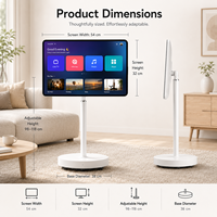 Layar Pintar Portabel OEM 21,5 Inci Monitor Sentuh Dengan Stand Beroda Solusi TV Pintar Khusus untuk Pasar Global