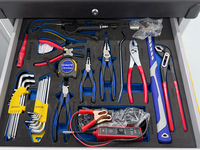 Chariot à outils Lutro à 7 tiroirs avec un ensemble d'outils à main pour réparation rapide automobile de 178 pièces