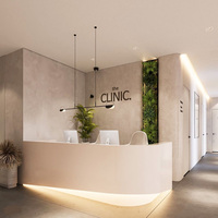 Dimensions personnalisées petits bureaux de réception de clinique incurvés service à la clientèle meubles de bureau de réception de station d'infirmière