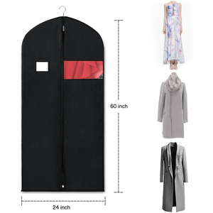 Men's Fashionable Custom Non-Woven Suit Cover <strong>Garment</strong> <strong>Bag</strong> High Quality Foldable with Clear Pocket Window and Zipper Closure - Product Image 4