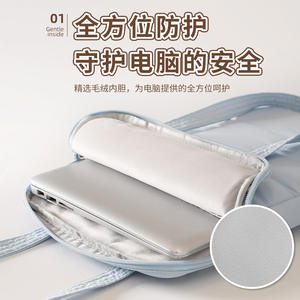 Sac pour ordinateur portable Beenlove 14 pouces, bandoulière, polyester, couleur unie, sac de rangement pour ordinateur, pour les voyages et le travail - Product Image 5