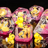 Ensemble de dés en résine de canard hérisson animal mignon personnalisé pour donjons et dragons DnD dés polyédriques jeu de RPG dés D & D dés