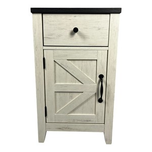 Farmhouse End <b>Table</b> With Barn Door And Drawer Storage For Bedroom Living Room - Product Image 3