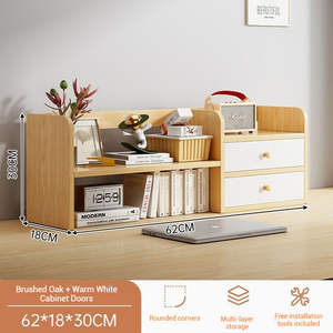 Étagère de bureau d'angle moderne et simple, gain de place, en panneau artificiel, durable, portable, pour le rangement des livres, des cosmétiques, l'affichage - Product Image 4