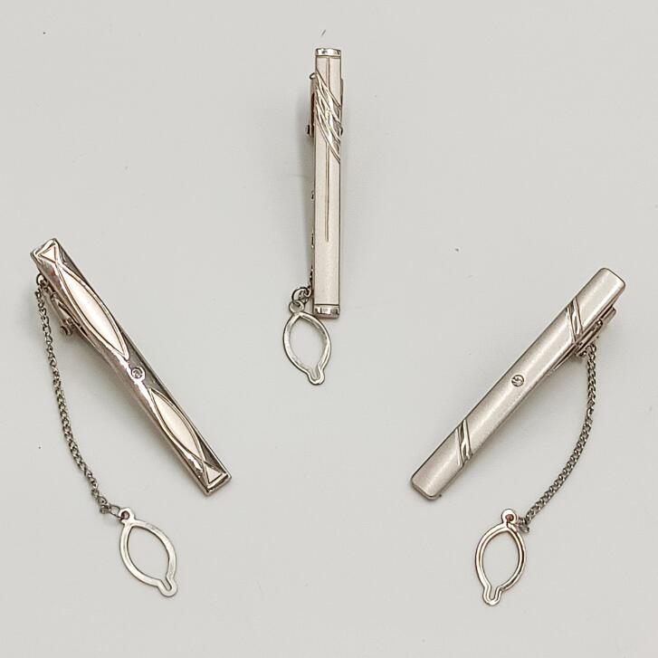 В наличии, оптовая продажа, зажим для галстука для деловой одежды, мужской простой модный серебристый зажим для галстука, аксессуары для галстука для встреч на рабочем месте