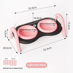 Ramah lingkungan <span class=keywords><strong>2</strong></span> mangkuk kucing keramik tinggi mangkuk ganda anti-benturan untuk kucing dan anjing - Product Image 6