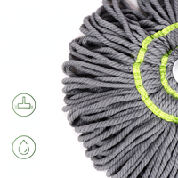 FF5441 Serpillère à long manche pour sols en bois dur et carrelage, nettoyage domestique économique, microfibre sèche et humide, auto-essorage, serpillère torsadée