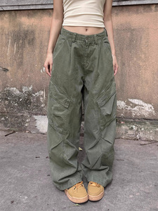 <span class=keywords><strong>Pantalon</strong></span> <span class=keywords><strong>cargo</strong></span> tactique pour <span class=keywords><strong>femme</strong></span> TT de haute qualité, style Y2K, taille haute, jambe large, ample, en sergé de coton uni, <span class=keywords><strong>bleu</strong></span> <span class=keywords><strong>marine</strong></span> - Product Image 5