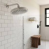 Pommeau de Douche Fixe de Luxe à Haute Pression, Rond de 6 Pouces, avec 90 Buses en Silicone pour Salle de Bain et Usage Domestique