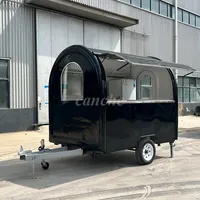 Camionnette alimentaire mobile mini de 2,2 m conforme aux normes européennes, chariot de rue commercial pour BBQ et pizza