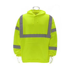 Veste de sécurité fluorescente haute visibilité imperméable avec logo personnalisé, capuche réfléchissante, pull en polyester - Product Image 1
