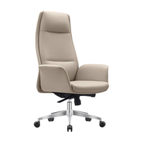 Chaise de bureau promotionnelle pour manager, inclinable, en cuir véritable marron, chaise de direction en cuir