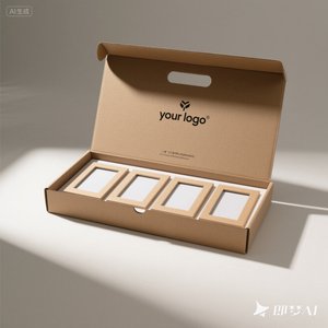 Kotak hadiah Album foto lipat kerajinan daur ulang kustom dengan pegangan plastik bagian dalam & lapisan spons gratis kotak hadiah pita sampel - Product Image 2