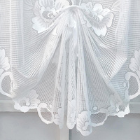 Cortina de Encaje Transparente con Diseño de Mariposas, Blanca, para Cocina, Ventana, Separador de Habitaciones