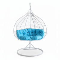 Usine Design personnalisé moderne rotin oeuf panier suspendu balançoire loisirs chaise siège 2 personnes imperméable coussin cour hôtel