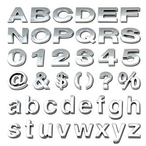 Матовые черные хромированные буквы и цифры для декора автомобилей, 3D хромированные буквы и цифры, наклейки на авто - Product Image 5