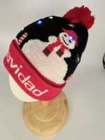 Unisex LED luce-Up cappello di natale cappello personalizzabile Logo invernale più caldo copricapo lavorato a maglia regali per feste con motivo personaggio