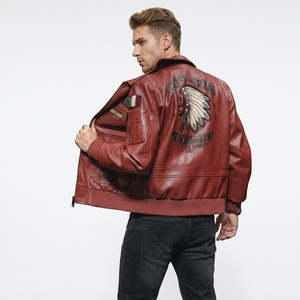 Blouson de baseball pour homme brodé en PU avec patchwork et lettres, respirant, imperméable et réversible - Product Image 2