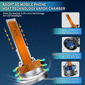 Conpex nhà sản xuất thiết kế mới 65W mới Công nghệ làm mát được xây dựng trong Fan cao thấp chùm dẫn Bóng đèn pha - Product Image 2