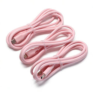 Pink <b>Type</b> <b>C</b> to <b>Type</b> <b>C</b> <b>USB</b> <b>Cable</b> TPE Jacket Shielded 3A Fast Charging for Mobile Phone - Product Image 2