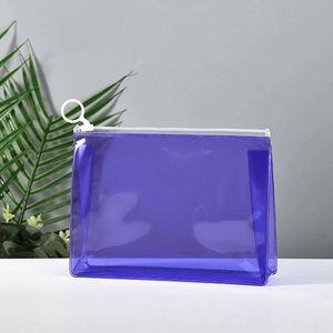Nouvelle Pochette de Maquillage Transparente en PVC Écologique Personnalisée 2024, Couleur Violet, Imperméable, pour Voyage, Cosmétiques, Cadeau - Product Image 5
