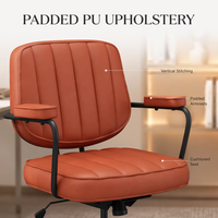 Chaise de bureau moderne en cuir pu pour ordinateur, chaise de bureau classique rembourrée en cuir pu