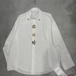 Camicie e camicette da donna Casual a <span class=keywords><strong>maniche</strong></span> <span class=keywords><strong>lunghe</strong></span> ampio Outwear Casual in cotone traspirante nero bianco Cardigan camicia - Product Image 6