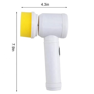 Escova de limpeza elétrica portátil com 3 cabeças esfregão - Product Image 3