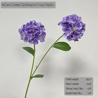 Bunga Hydrangea Buatan HGA Custom, Tangkai Panjang Tunggal, Bunga Sutra Palsu untuk Dekorasi Latar Belakang Resepsi Pernikahan, Makan Malam, dan Pesta