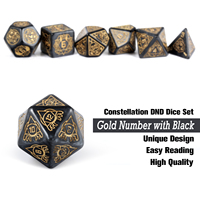 Lot de 7 dés de 25mm, en résine, pour jeux, D4 D6 D8 D10 D12 D20