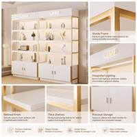 Étagère de présentation LED robuste pour vitrine de magasin, décoration intérieure, boutique, présentoir lumineux, organisateur de rangement à 4 niveaux