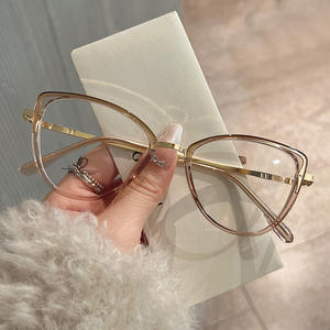 เฉียนไนแว่นตาผู้หญิงทรงแคทอายกรอบเต็มป้องกันแสงสีฟ้าเลนส์ Ac ดีไซน์ไม่สม่ำเสมอสไตล์ยุโรป - Product Image 5