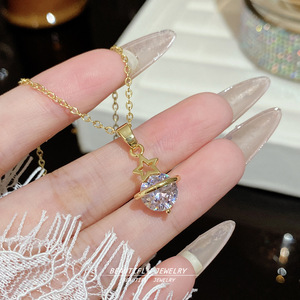XL014 Oriole Jewelry Women's Everyday Dainty 316L <b>Titanium</b> Stainless Steel 18K Gold Plated Zircon Bamboo Mixed Pendant Necklaces - Product Image 6